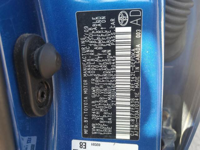 2T1BU40E59C190445 - 2009 TOYOTA COROLLA BASE Mavi foto 12