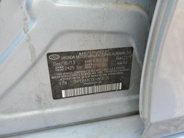 5NPEB4AC0EH868106 - 2014 HYUNDAI SONATA GLS BLUE photo 12