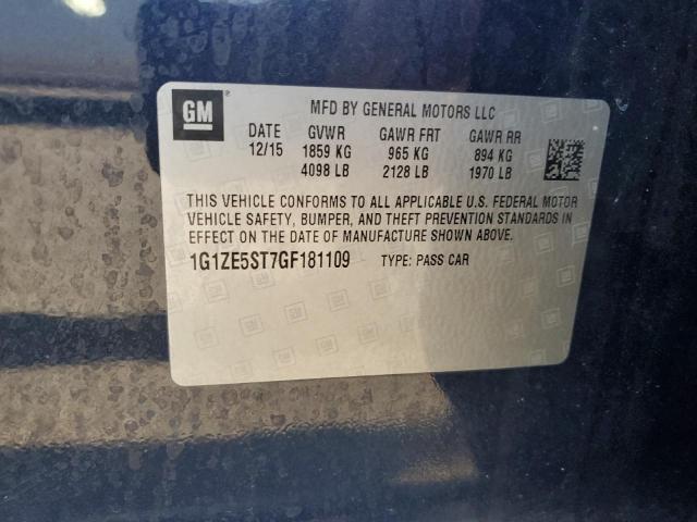 1G1ZE5ST7GF181109 - 2016 CHEVROLET MALIBU LT 蓝色 照片 12