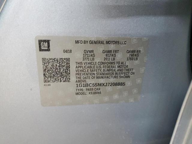 1G1BC5SMXJ7208885 - 2018 CHEVROLET CRUZE LS SILVER photo 12