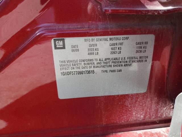 1G6DF577090173615 - 2009 CADILLAC CTS RED photo 12