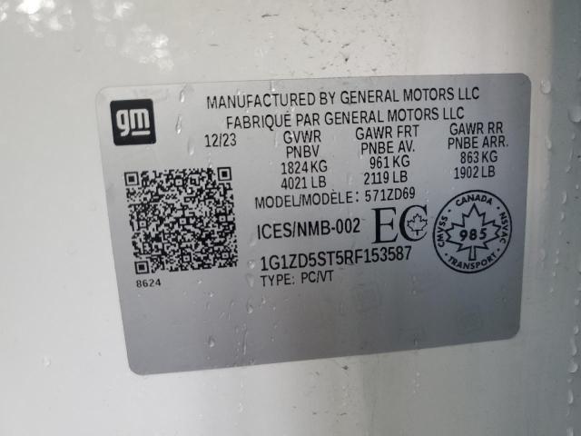 1G1ZD5ST5RF153587 - 2024 CHEVROLET MALIBU LT 白色 照片 13