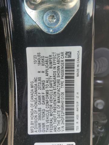 2HGFE2F59RH513106 - 2024 HONDA CIVIC SPORT 黑色 照片 12