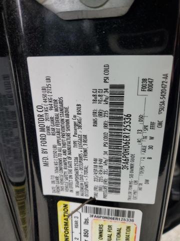 3FA6P0HD6ER125336 - 2014 FORD FUSION SE BLACK photo 12