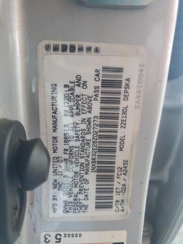 1NXBR32E28Z027273 - 2008 TOYOTA COROLLA CE SILVER photo 12