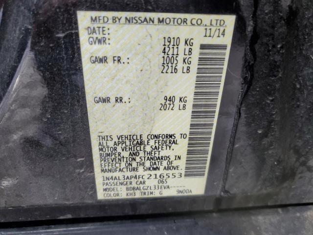 1N4AL3AP4FC216553 - 2015 NISSAN ALTIMA 2.5 BLACK photo 12