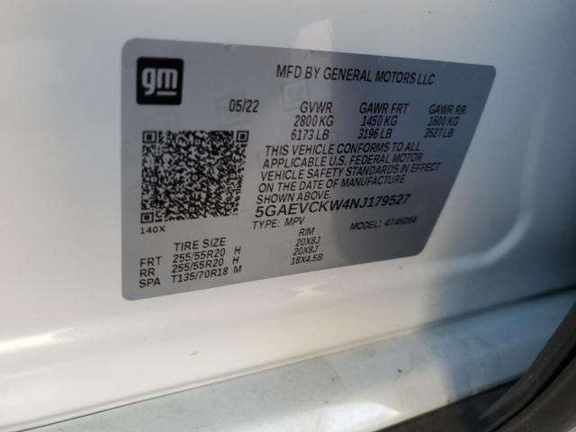 5GAEVCKW4NJ179527 - 2022 BUICK ENCLAVE AVENIR WHITE photo 12