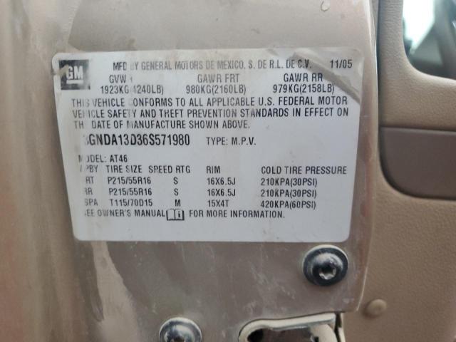 3GNDA13D36S571980 - 2006 CHEVROLET HHR LS GOLD photo 12