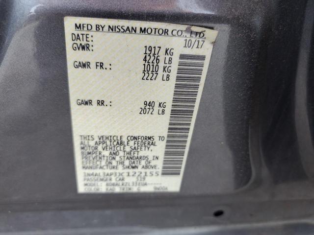 1N4AL3AP3JC122155 - 2018 NISSAN ALTIMA 2.5 CHARCOAL photo 12