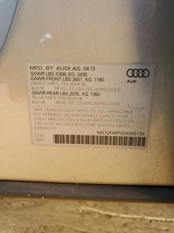 WA1CFAFP2DA089134 - 2013 AUDI Q5 PREMIUM SILVER photo 12