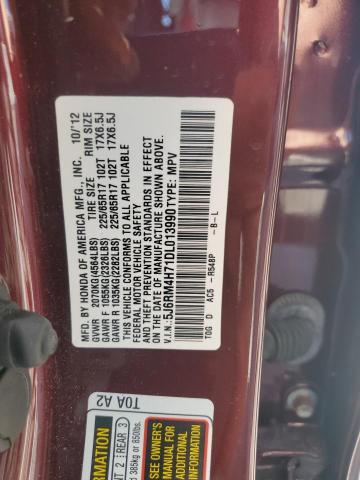 5J6RM4H71DL013990 - 2013 HONDA CR-V EXL 红色 照片 14