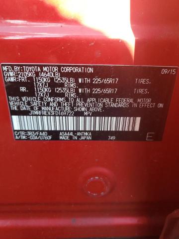 JTMRFREV3FD169722 - 2015 TOYOTA RAV4 XLE RED photo 13