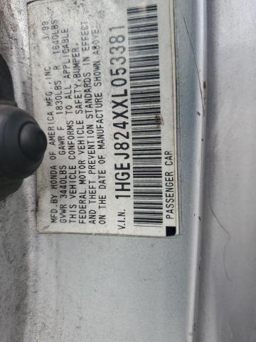 1HGEJ824XXL053381 - 1999 HONDA CIVIC EX SILVER photo 12