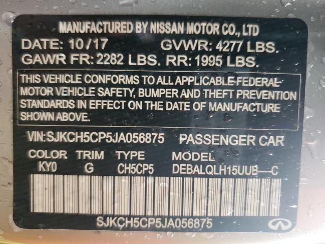 SJKCH5CP5JA056875 - 2018 INFINITI QX30 BASE SILVER photo 12