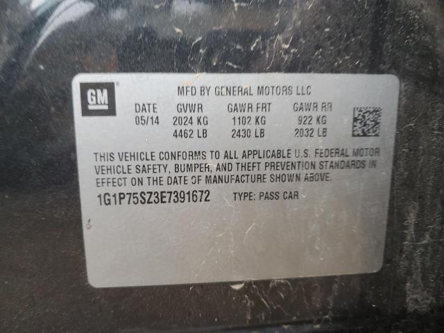 1G1P75SZ3E7391672 - 2014 CHEVROLET CRUZE CHARCOAL photo 12