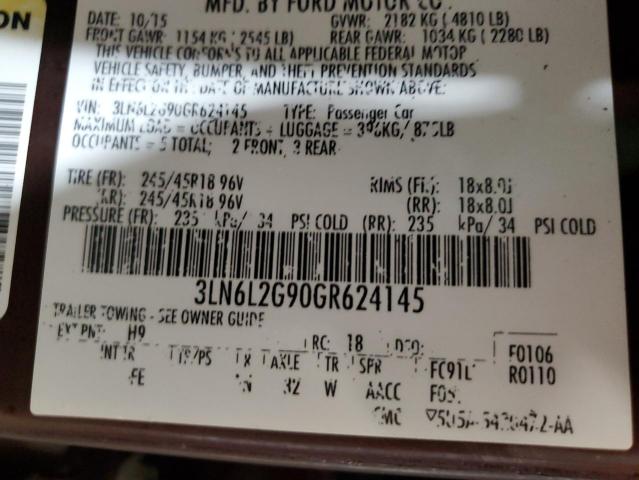 3LN6L2G90GR624145 - 2016 LINCOLN MKZ BROWN photo 13