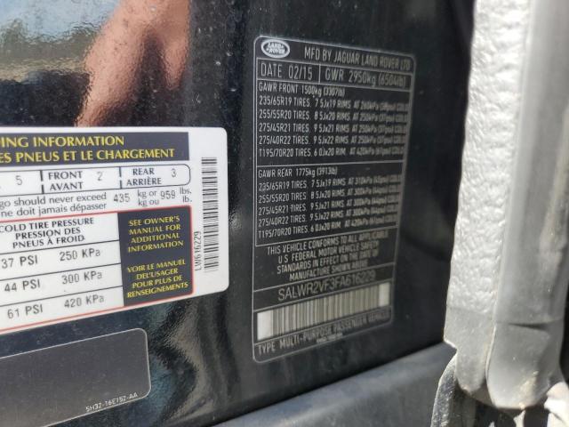 SALWR2VF3FA616229 - 2015 LAND ROVER RANGE ROVE HSE BLACK photo 13