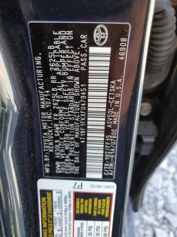 4T1BF1FKXFU479451 - 2015 TOYOTA CAMRY LE GRAY photo 12