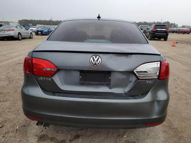 3VWLL7AJ0CM392738 - 2012 VOLKSWAGEN JETTA TDI GRAY photo 6