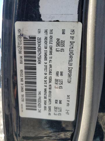 2B3KA43R67H756494 - 2007 DODGE CHARGER SE BLACK photo 12