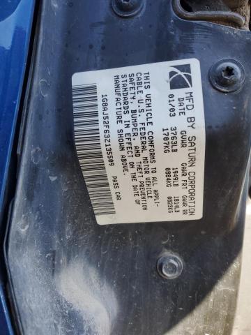 1G8AJ52F63Z135509 - 2003 SATURN ION LEVEL 2 蓝色 照片 12