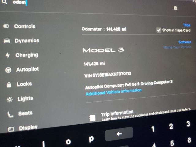 5YJ3E1EAXNF370113 - 2022 TESLA MODEL 3 BLUE photo 9