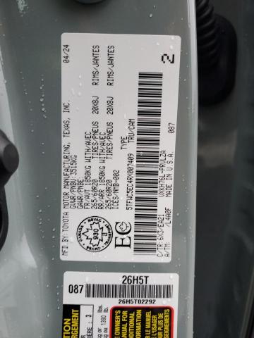 5TFWC5EC4RX007409 - 2024 TOYOTA TUNDRA CREWMAX PLATINUM ნაცრისფერი ფოტო 12