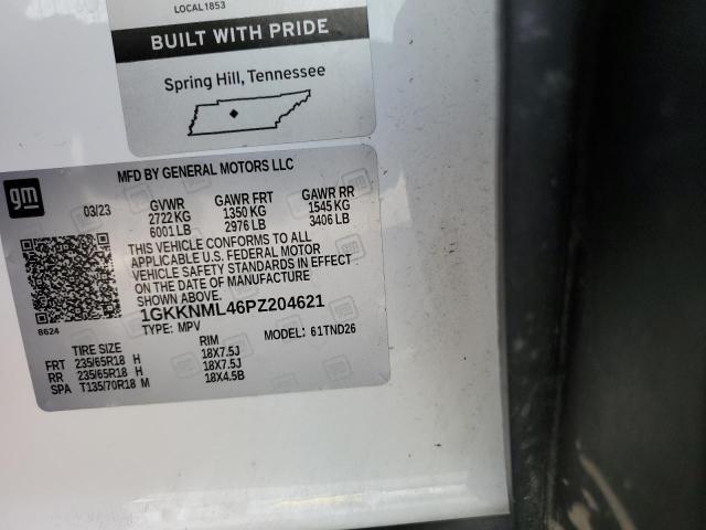 1GKKNML46PZ204621 - 2023 GMC ACADIA SLT თეთრი ფოტო 13