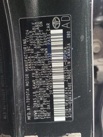 2T1KR32E45C412332 - 2005 TOYOTA COROLLA MA XR BLACK photo 12