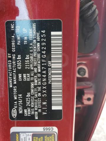 5XXGN4A71FG429254 - 2015 KIA OPTIMA EX BURGUNDY photo 12