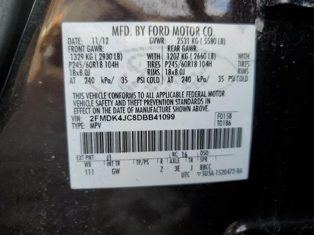 2FMDK4JC8DBB41099 - 2013 FORD EDGE SEL BROWN photo 12