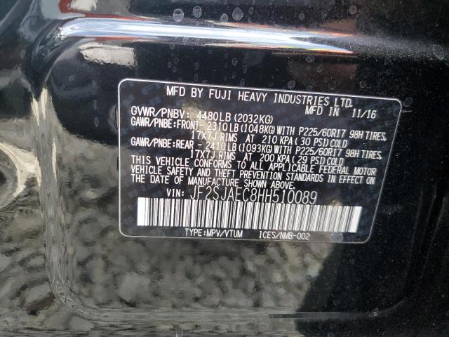 JF2SJAEC8HH510089 - 2017 SUBARU FORESTER 2.5I PREMIUM 黑色 照片 14