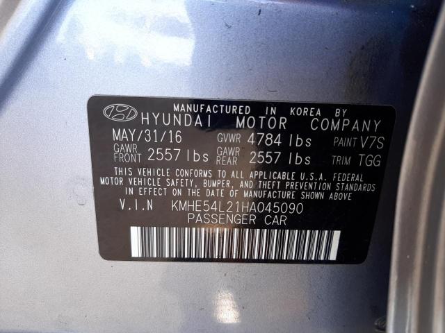 KMHE54L21HA045090 - 2017 HYUNDAI SONATA PLUG-IN HYBRID SILVER photo 13