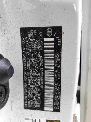 JTDKAMFUXN3175479 - 2022 TOYOTA PRIUS NIGHT SHADE Білий фото 12