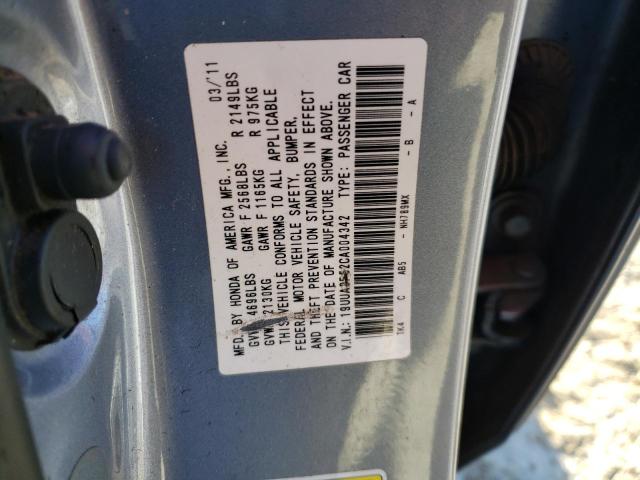 19UUA8F52CA004342 - 2012 ACURA TL SILVER photo 12