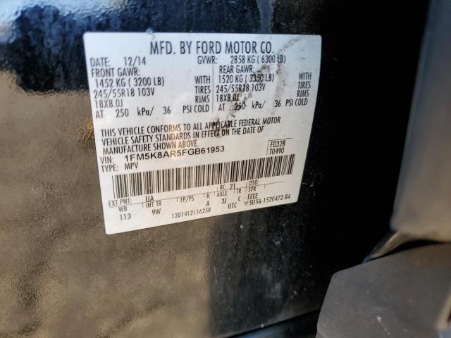 1FM5K8AR5FGB61953 - 2015 FORD EXPLORER POLICE INTERCEPTOR Schwarz Foto 13