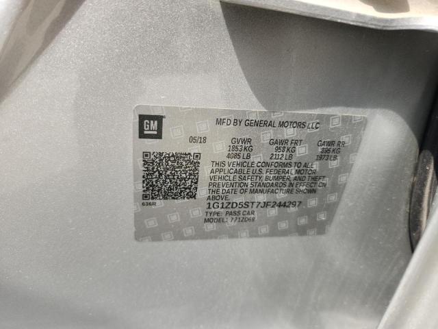 1G1ZD5ST7JF244297 - 2018 CHEVROLET MALIBU LT 白色 照片 12