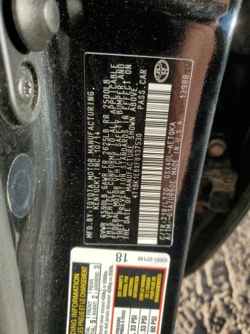 4T1BK1EBXFU137530 - 2015 TOYOTA AVALON XLE შავი ფოტო 12