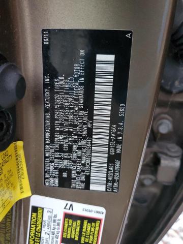 4T3BK3BB2BU056443 - 2011 TOYOTA VENZA BROWN photo 12