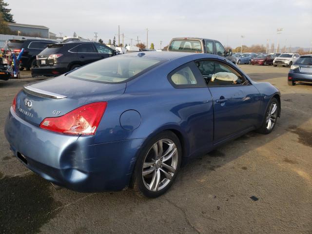 JNKCV64E28M100403 - 2008 INFINITI G37 BASE BLUE photo 3