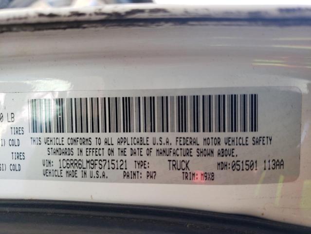 1C6RR6LM9FS715121 - 2015 RAM 1500 SLT WHITE photo 14