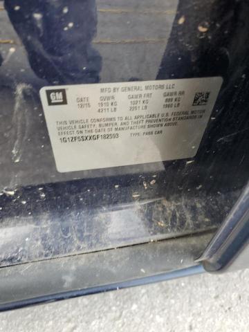 1G1ZF5SXXGF182593 - 2016 CHEVROLET MALIBU LT BLUE photo 12