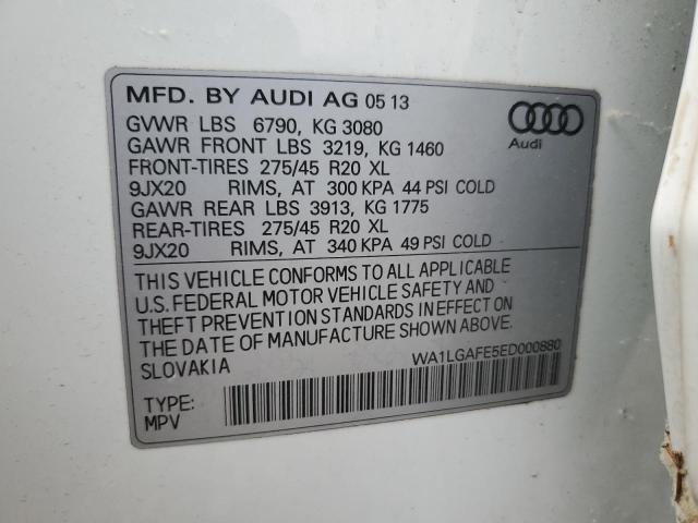 WA1LGAFE5ED000880 - 2014 AUDI Q7 PREMIUM PLUS Blanc photo 13