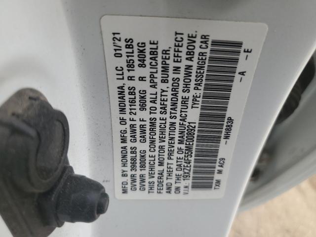 19XZE4F55ME008921 - 2021 HONDA INSIGHT EX WHITE photo 12
