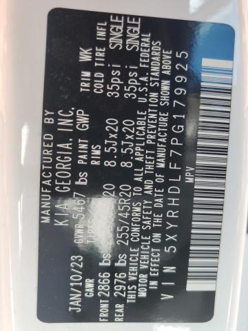 5XYRHDLF7PG179925 - 2023 KIA SORENTO EX Ağ foto 13