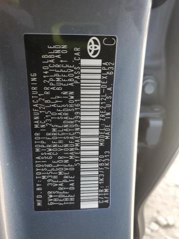 5YFEPMAE3NP299161 - 2022 TOYOTA COROLLA LE 银色 照片 12