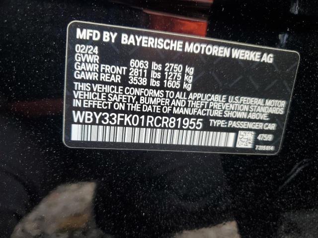 WBY33FK01RCR81955 - 2024 BMW I5 EDRIVE 40 BLACK photo 12