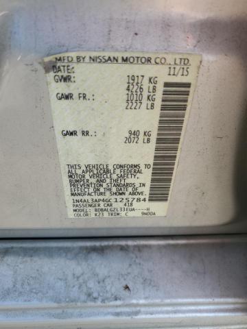 1N4AL3AP4GC125784 - 2016 NISSAN ALTIMA 2.5 银色 照片 12