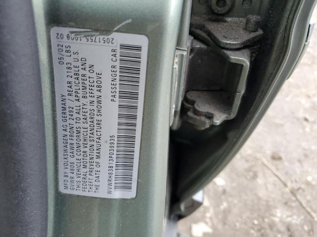 WVWRH63B13P039935 - 2003 VOLKSWAGEN PASSAT GLX Yaşıl foto 12