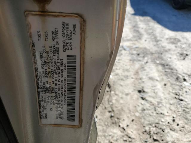 5TESM92N42Z059906 - 2002 TOYOTA TACOMA XTRACAB PRERUNNER ვერცხლისფერი ფოტო 12